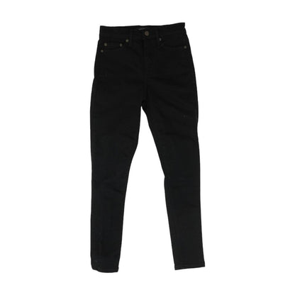 Black Solid High Rise Skinny Leg Jeans