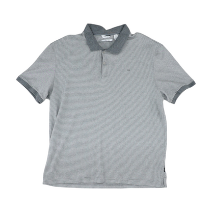 Gray Striped Short Sleeve Polo