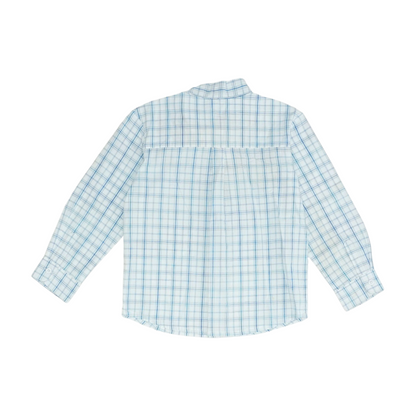 Blue Plaid Long Sleeve Button Down
