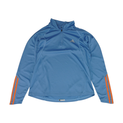 Blue Solid 1/4 Zip Pullover