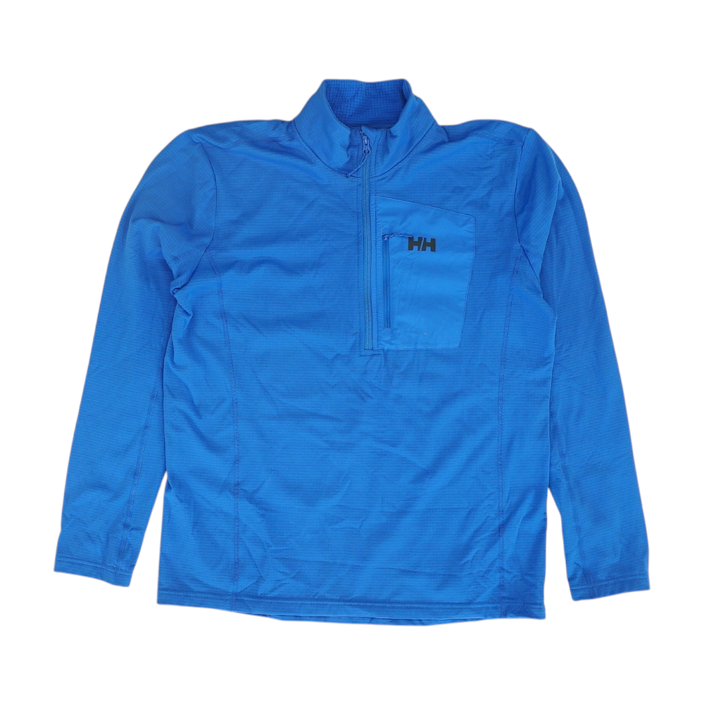 Blue Solid 1/4 Zip Pullover