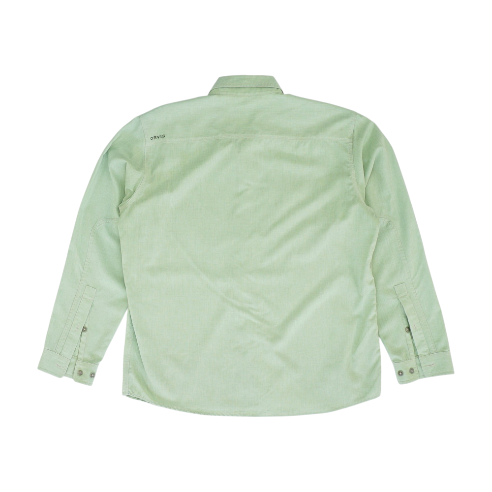 Green Solid Long Sleeve Button Down