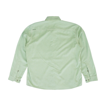 Green Solid Long Sleeve Button Down