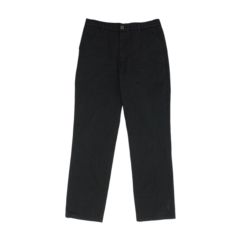 Black Striped Straight Pants