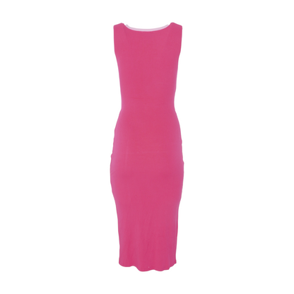 Pink Color Block Midi Dress
