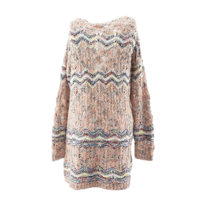 Pink Chevron Cardigan Sweater