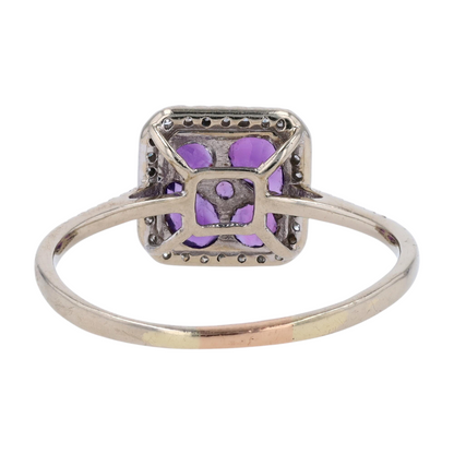 14K White Gold Amethyst Fashion Ring