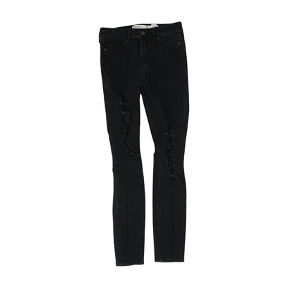 Black Solid High Rise Skinny Leg Jeans