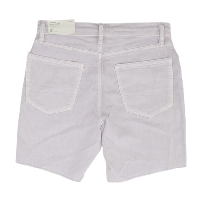 Lavender Solid Denim Shorts