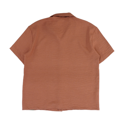 Rust Solid Short Sleeve Button Down