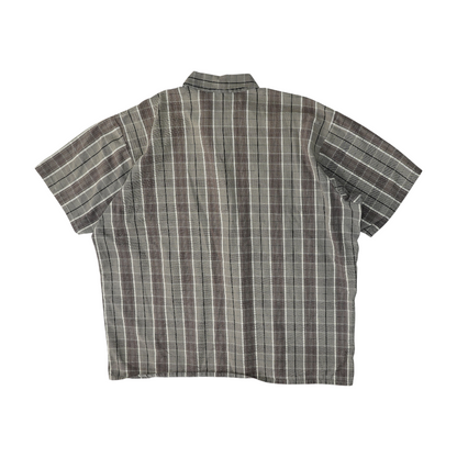 Gray Plaid Short Sleeve Polo