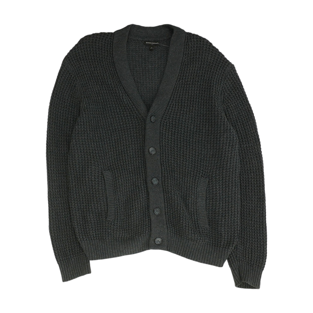 Gray Solid Cardigan Sweater