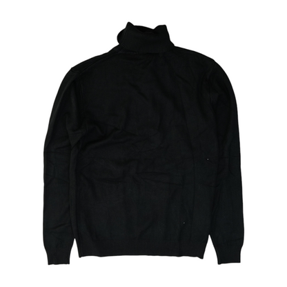 Black Solid Pullover Sweater