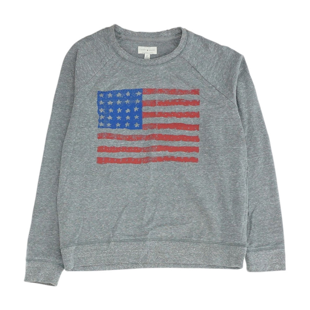 Gray Petite Solid Sweatshirt Pullover