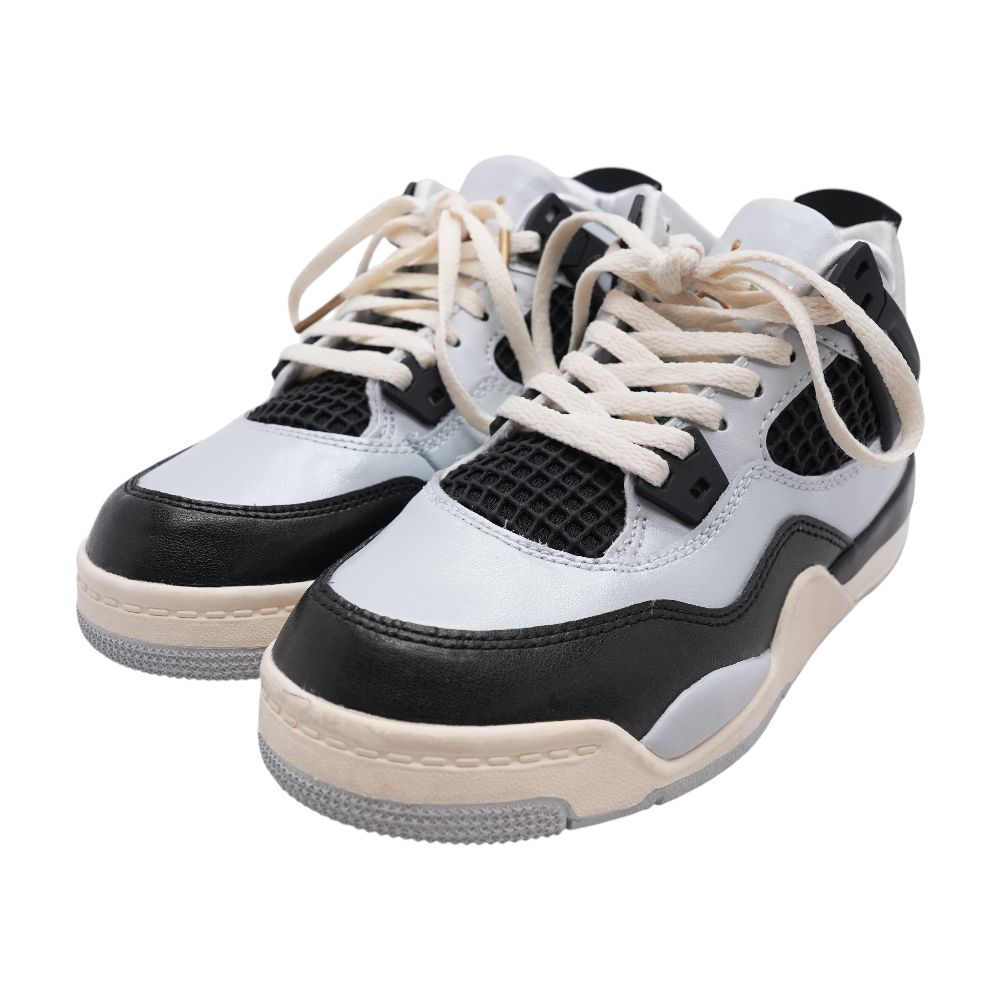 Air Jordan Jordan 4 Retro Gray Leather Athletic Shoes – Image 1