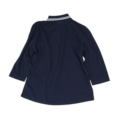 Navy Solid 3/4 Sleeve Blouse