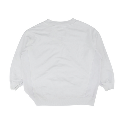 White Solid Sweatshirt Pullover
