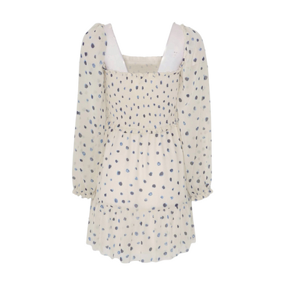 Beige Polka Dot Mini Dress