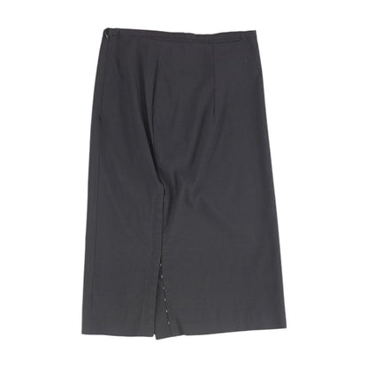 Gray Solid Midi Skirt