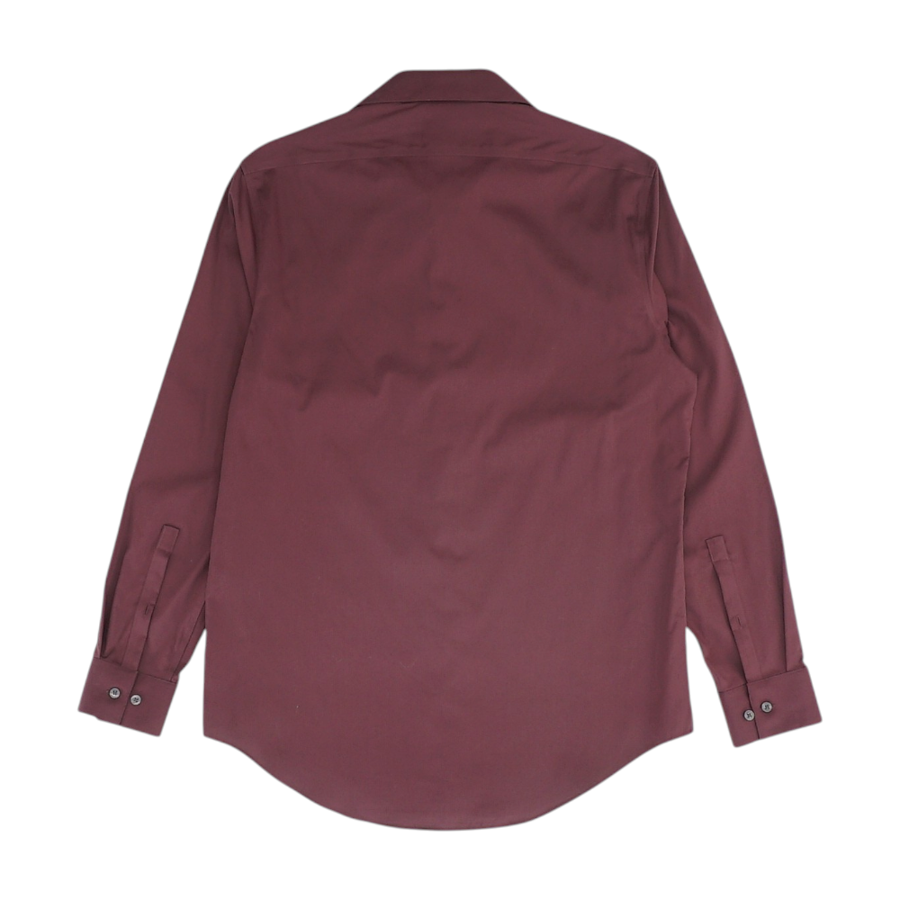Burgundy Solid Long Sleeve Button Down