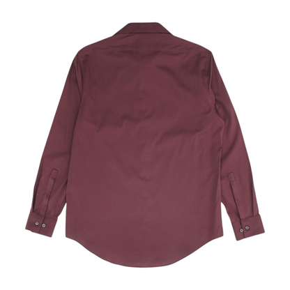 Burgundy Solid Long Sleeve Button Down