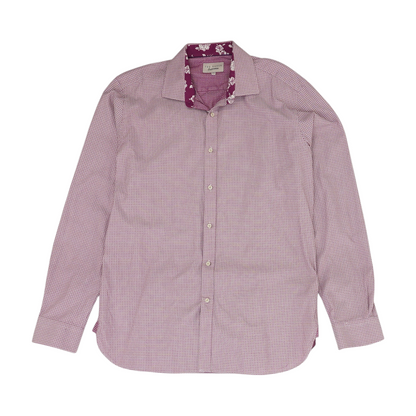 Magenta Abstract Long Sleeve Button Down
