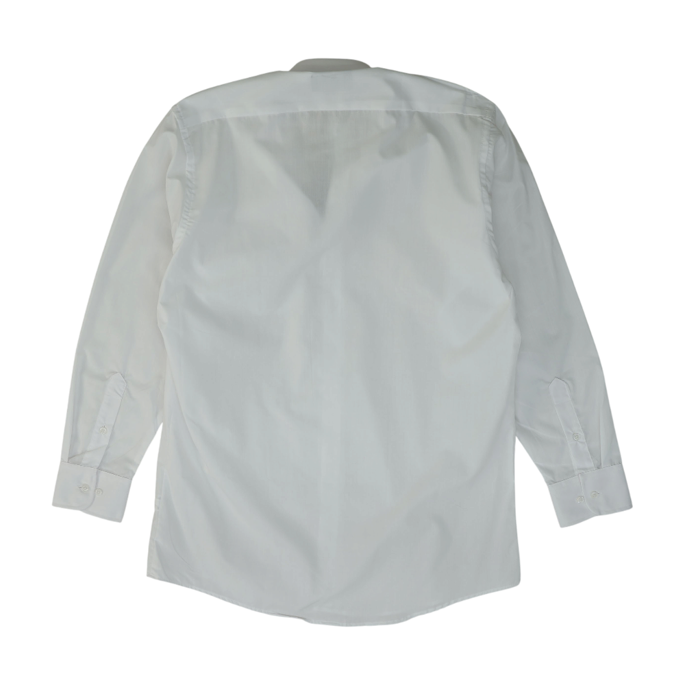 White Solid Long Sleeve Button Down
