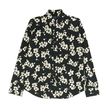 Black Floral Long Sleeve Button Down