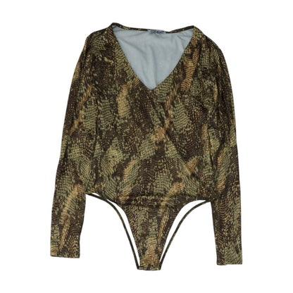 Green Animal Print Blouse