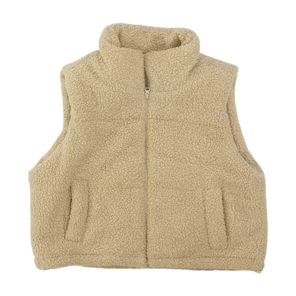 Beige Solid Vest