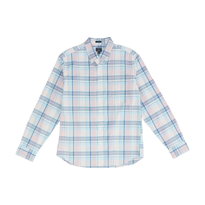 Blue Plaid Long Sleeve Button Down