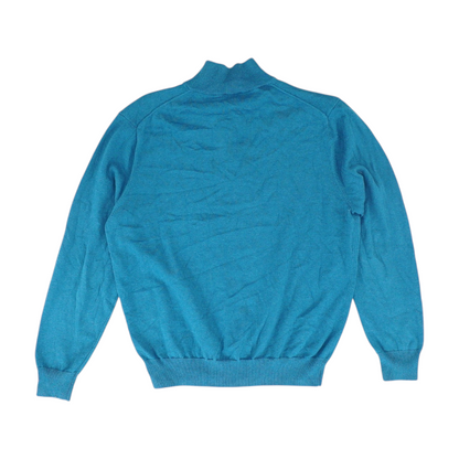 Blue Solid 1/4 Zip Sweater