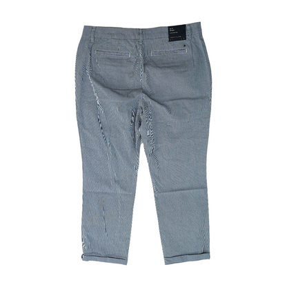 Blue Striped Slim Pants