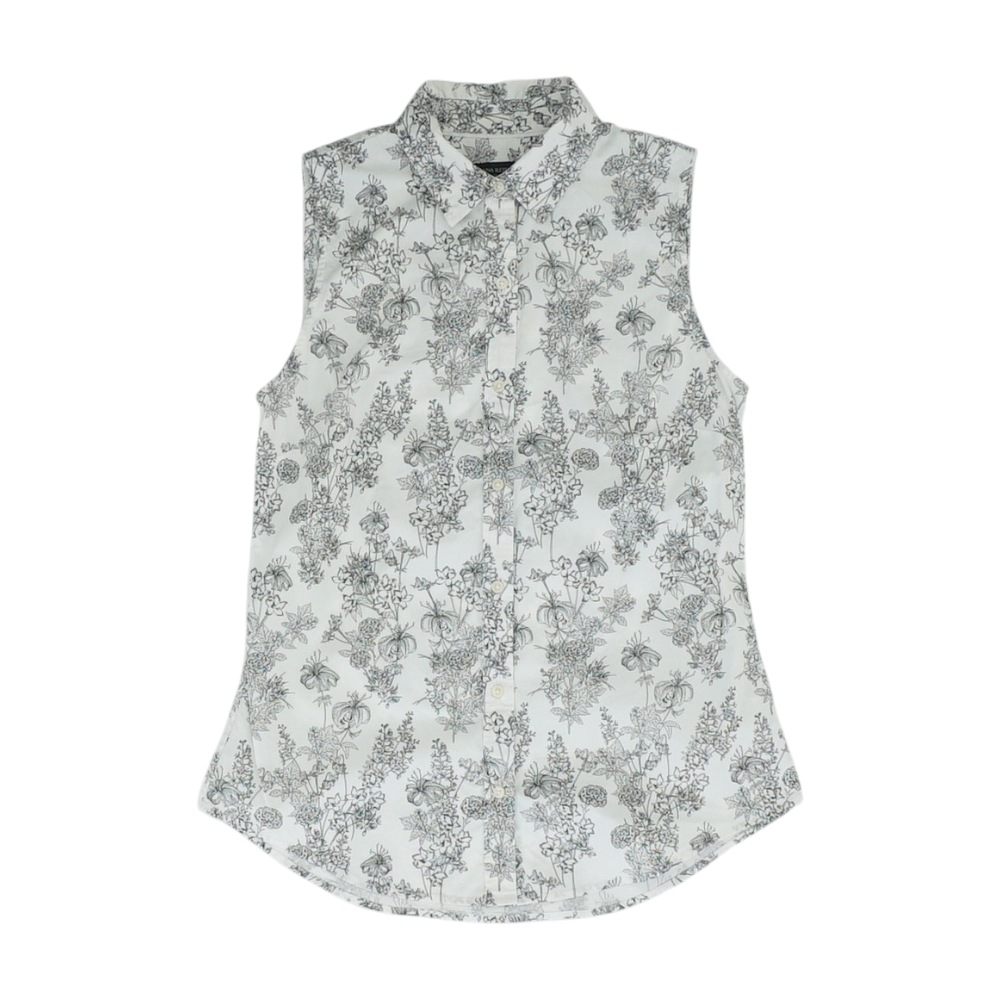 White Floral Button Down