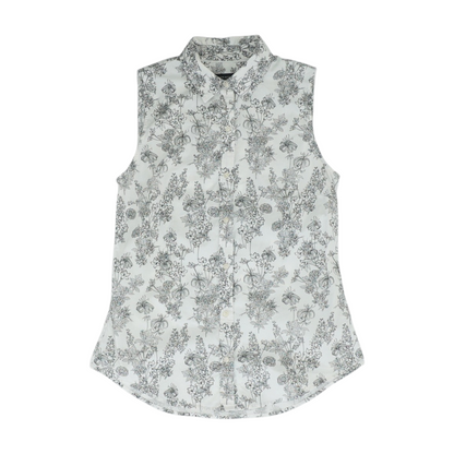 White Floral Button Down