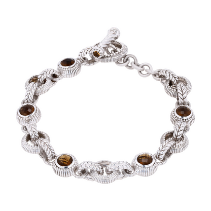Sterling Silver Topaz Chain Bracelet