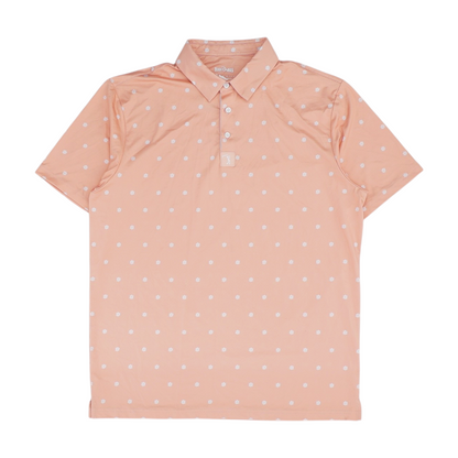 Peach Floral Short Sleeve Polo