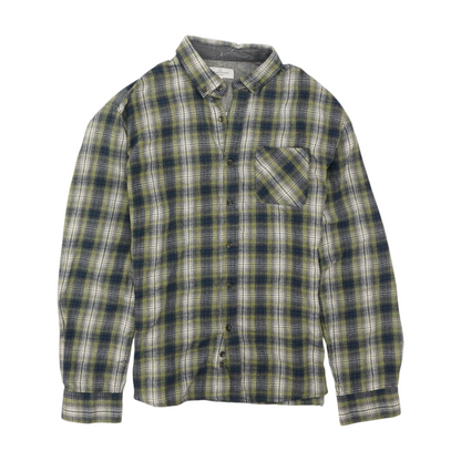 Green Plaid Flannel Button Down