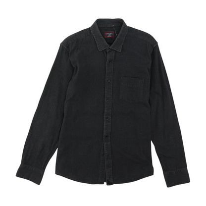 Navy Solid Flannel Button Down