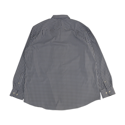 Navy Plaid Long Sleeve Button Down