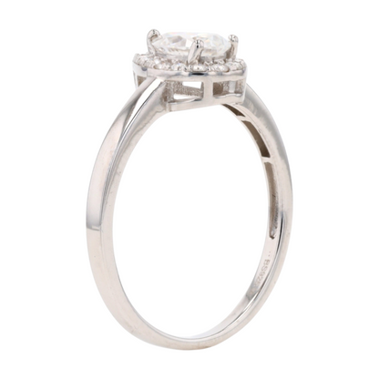 1 1/4 ctw Sterling Silver Moissanite Engagement Ring