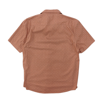 Pink Geometric Short Sleeve Button Down