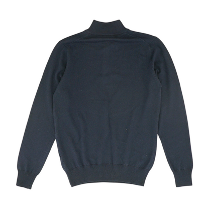 Navy Solid 1/4 Zip Sweater