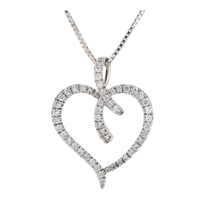 5/8 ctw 14K White Gold Diamond Pendant Necklace
