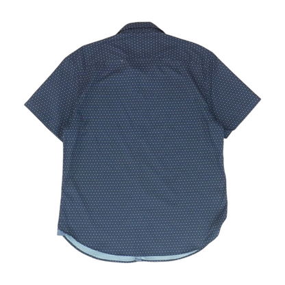 Navy Polka Dot Short Sleeve Button Down