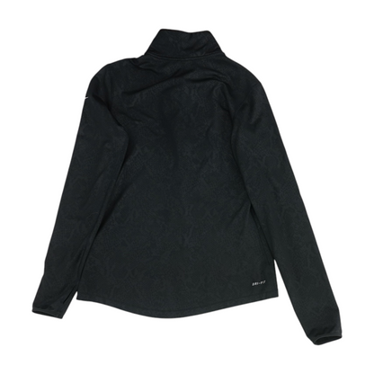 Black Animal Print 1/4 Zip Pullover