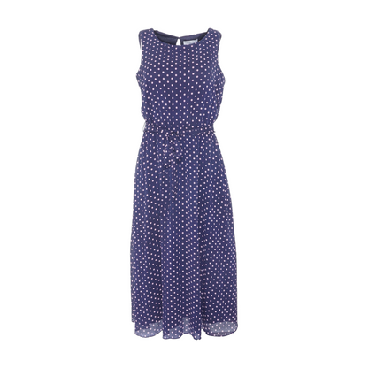 Navy Polka Dot Midi Dress