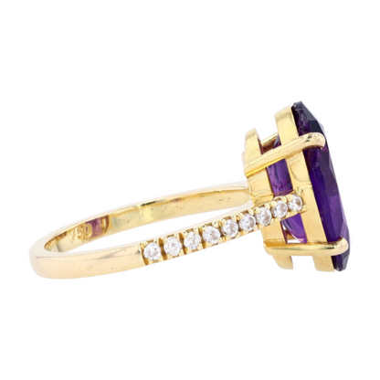 5 7/8 ctw 18K Yellow Gold Amethyst Fashion Ring