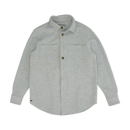 Gray Solid Long Sleeve Button Down