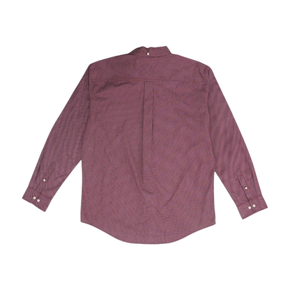Red Abstract Long Sleeve Button Down